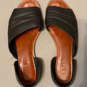 1.State - Women’s sz 8.5 Black Leather Slip-ons